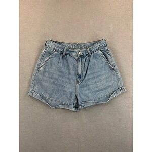 American Eagle Shorts Womens 6 Blue Denim High Rise Casual Rolled Cuff Pockets